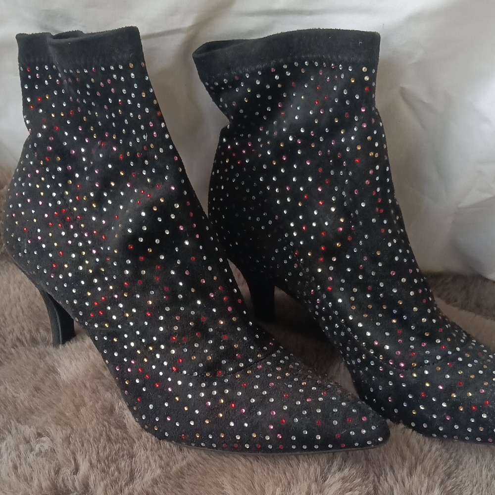 INC International Concepts Black and Red Heeled Boots